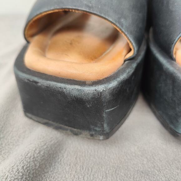 Vagabond Atelier Juno Sandals Womens 39 9 Black Leather Chunky Platform Slides - Picture 4 of 11